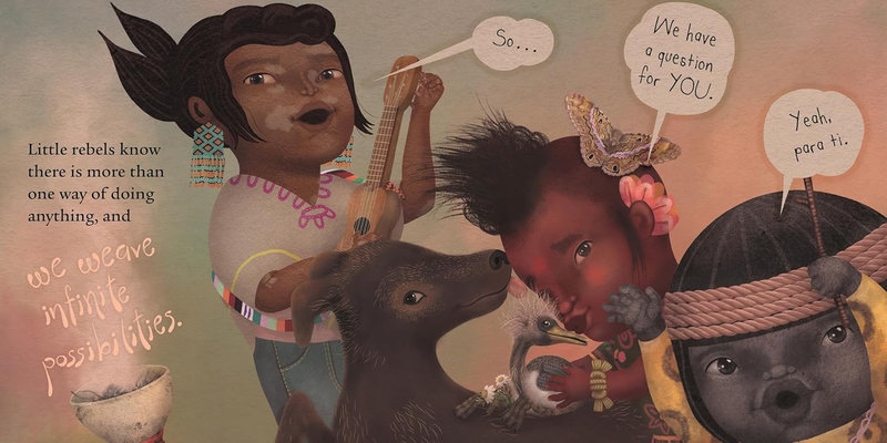 Разворот книги "Little Rebels". Художник: Yuyi Morales